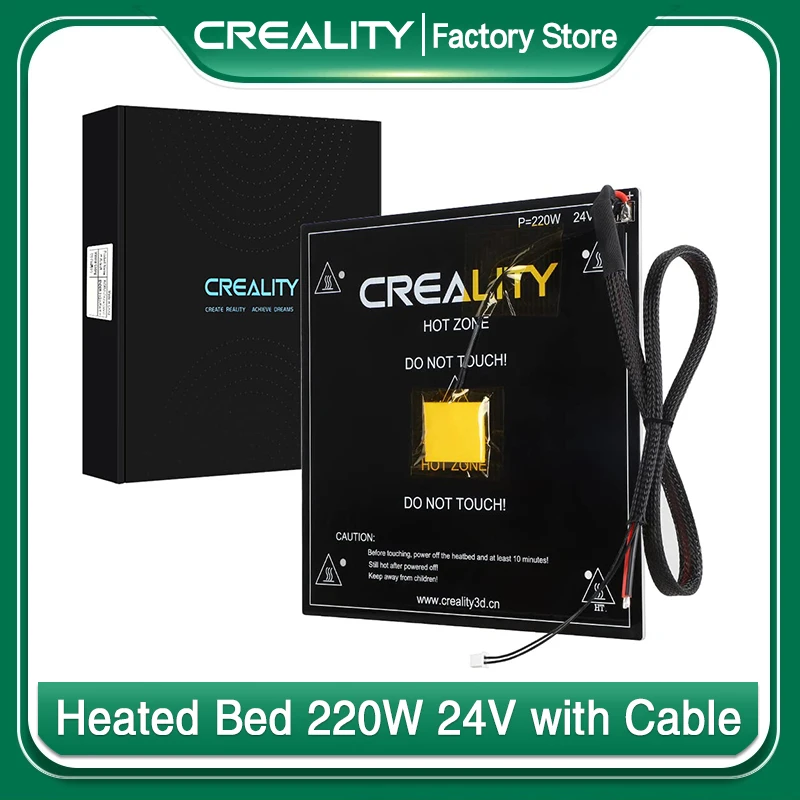 Official Ender 3 V2 Heated Bed 3D Printer Replacement Hot Bed 220W 24V with Cable Compatible for Creality Ender 3 Ender 3 Pro