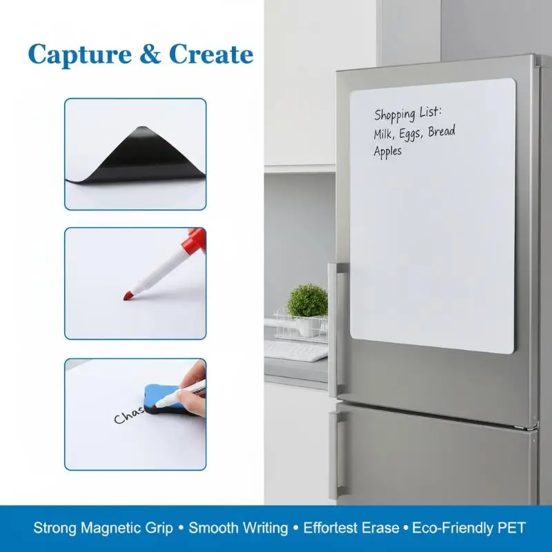 A3 A4 Size Magnetic Whiteboard Dry Erase White Boards Soft Home Office Kitchen Flexible Pad Fridge Stickers Memo Message Board