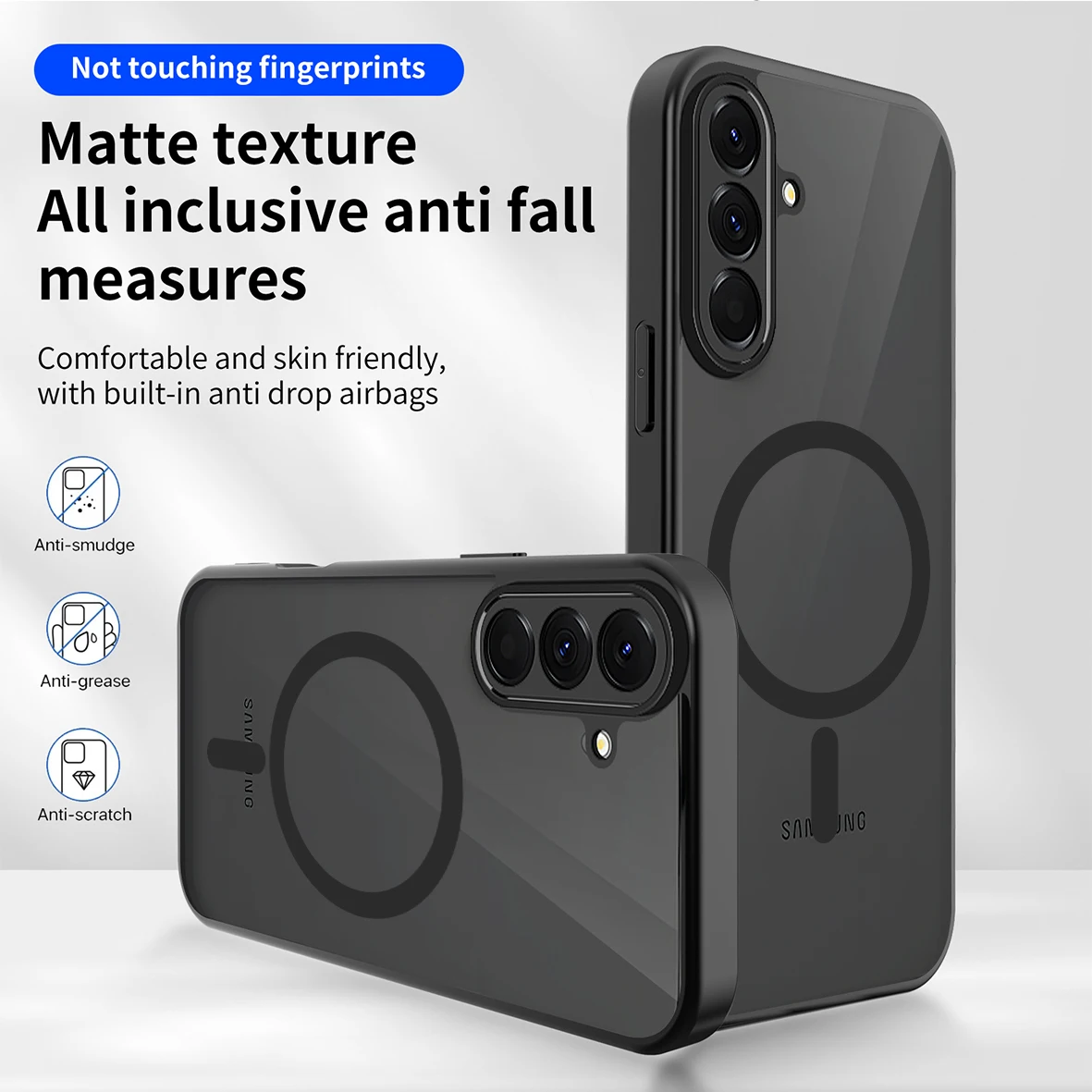For Samsung Galaxy A36 Magsafe Wireless Charge Lens Protector Matte Case Cover Galaxy A37 Fundas Para Galaxy A24 A35 A56 A17 A57