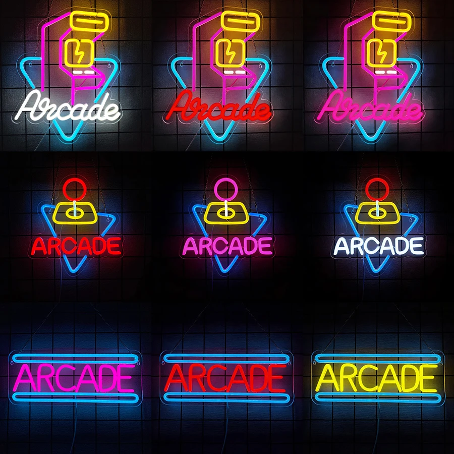 Arcade Neon Sign for Gamer Room Decor,Neon Lights LED Sign for Wall Decor Boy Room Bedroom Man Cave Home Gamer Party Kids Gifts