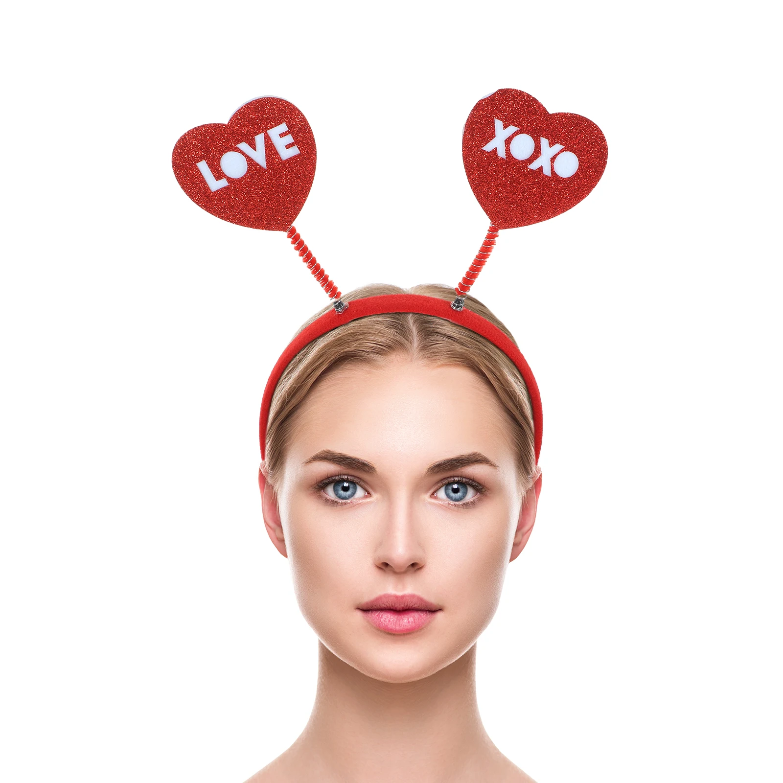 

2pcs Heart Valentine Hairband Props Decorative Party Hairband Props Hoops Heart Headband Accessories Valentines Gifts