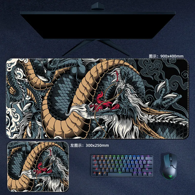 Imagem -03 - Vento Chinês Grande Mouse Pad Dragão Japonês Fofoca Mousepad hd Impressão Computador Portátil Gamer Almofada Acessórios de Mesa