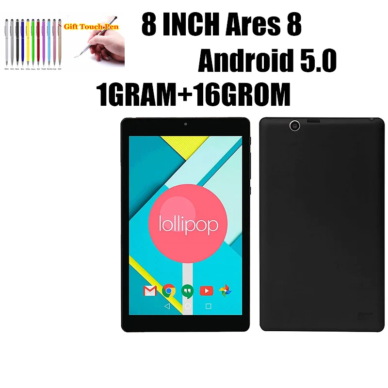 8 INCH Pocket Tablet Flash Sales Gift Pen 1G Ram+16G Rom Android 5.0  Ares Z3735G CPU Dual Camera Quad-Core WIFI