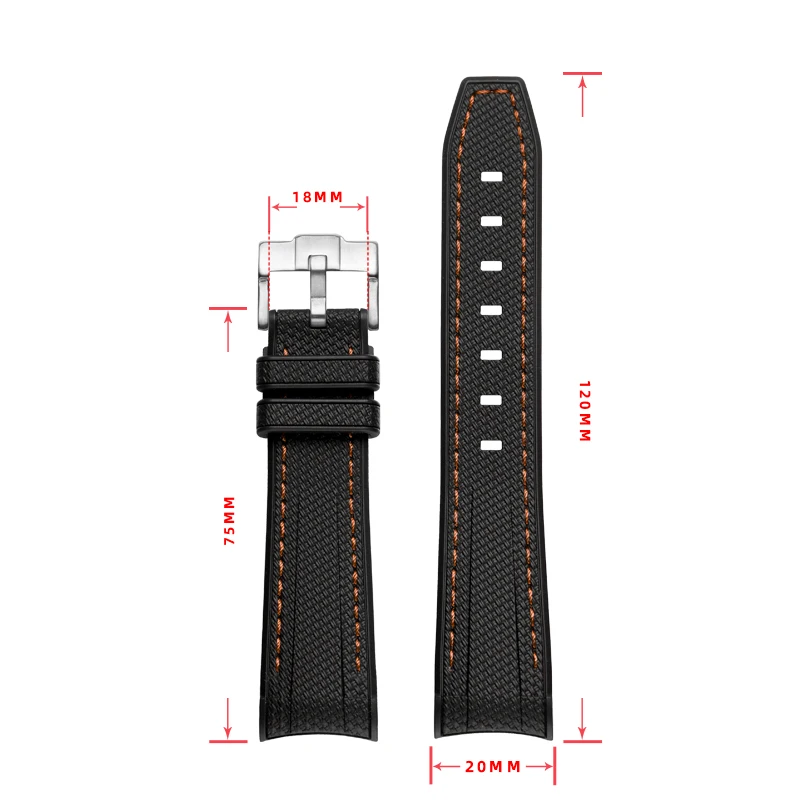 Curved End Silicone Watchband For Omega X Swatch MoonSwatch speedmaster AT150 seamaster Strap 20mm Sports accessories