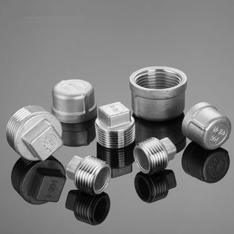 304 stainless steel pipe fitting casting square male threaded plug