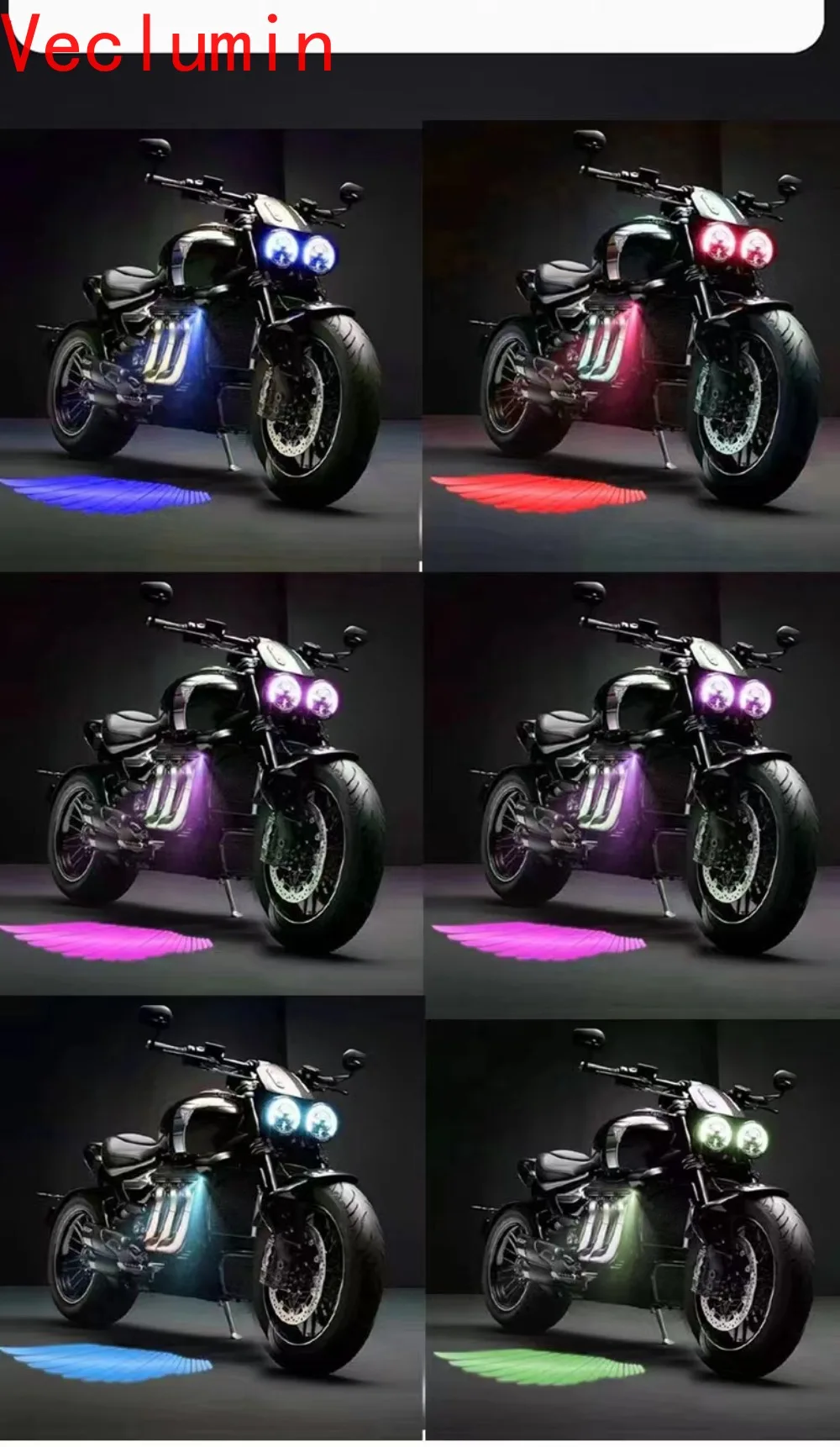 LED Car Motorcycle Angel Wings Courtesy Lamp Projection Lamp Anti-Collision Laser Fog Light Motorcycle Light Red Blue White