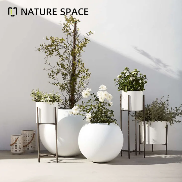 

Garden Decoration Large Plant Pot Unique Design Home Floor Decoration Oval Fiberglass Pot