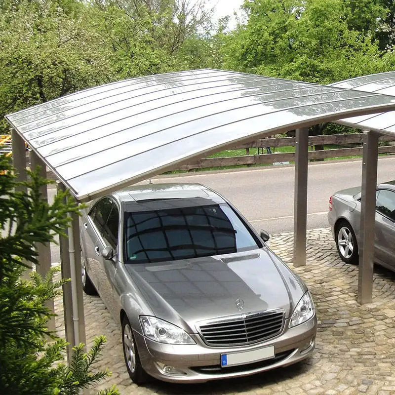 Customized Appearance and Size Car Shelter with Drainage System Aluminum Acrylic Carport Affordable Rainproof Car Parking