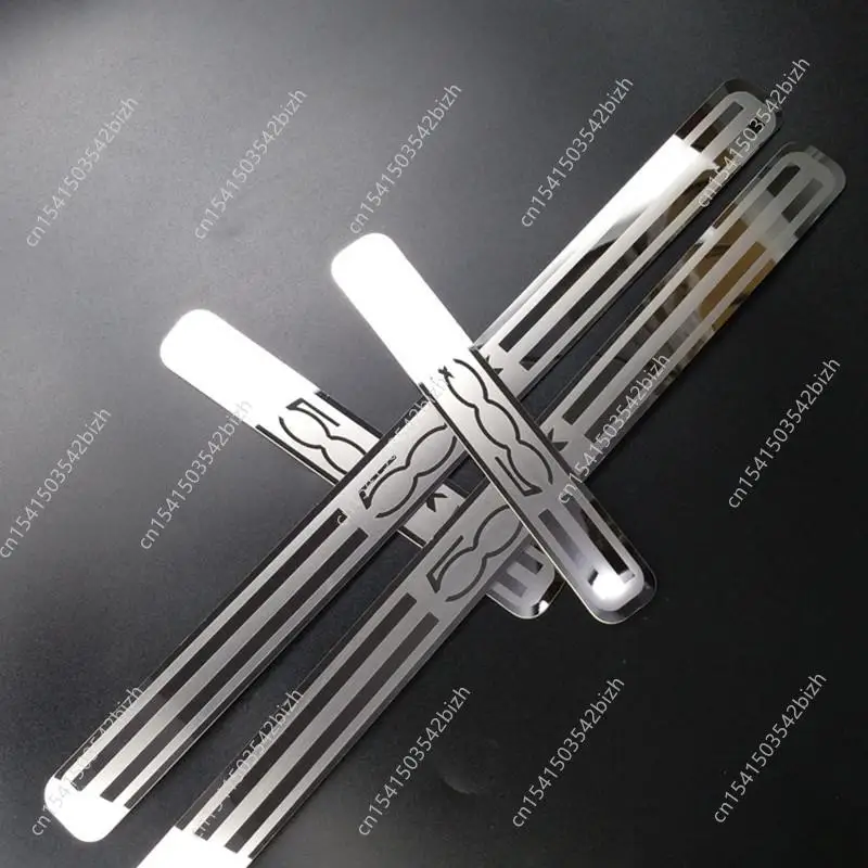 For Fiat 500x Door Sill Pedal Auto Stainless Steel Styling Strip Car Cover Accessories Protector Sticker 2014 2020 2016 2022