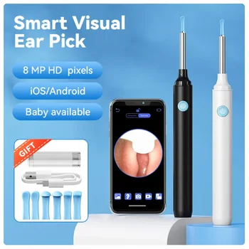 Nettoyeur d'Oreille Intelligent avec Kanoscope Caméra Visuelle avec Pince à Épiler, Soins de Santé pour Enfant, iPhone, iPad, Android, 3.5mm
