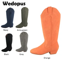 Venus lure Customized Color Suede Sole Western Style Line Dancing Shoes Orange West Coast Swing Country Dance Boots