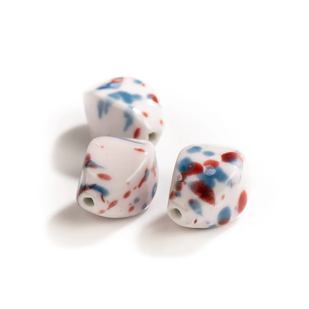 

40#1pcs Large Rhombus Ceramic Porcelain Pendant Jewelry Making Beads Handmade Materials #XN185