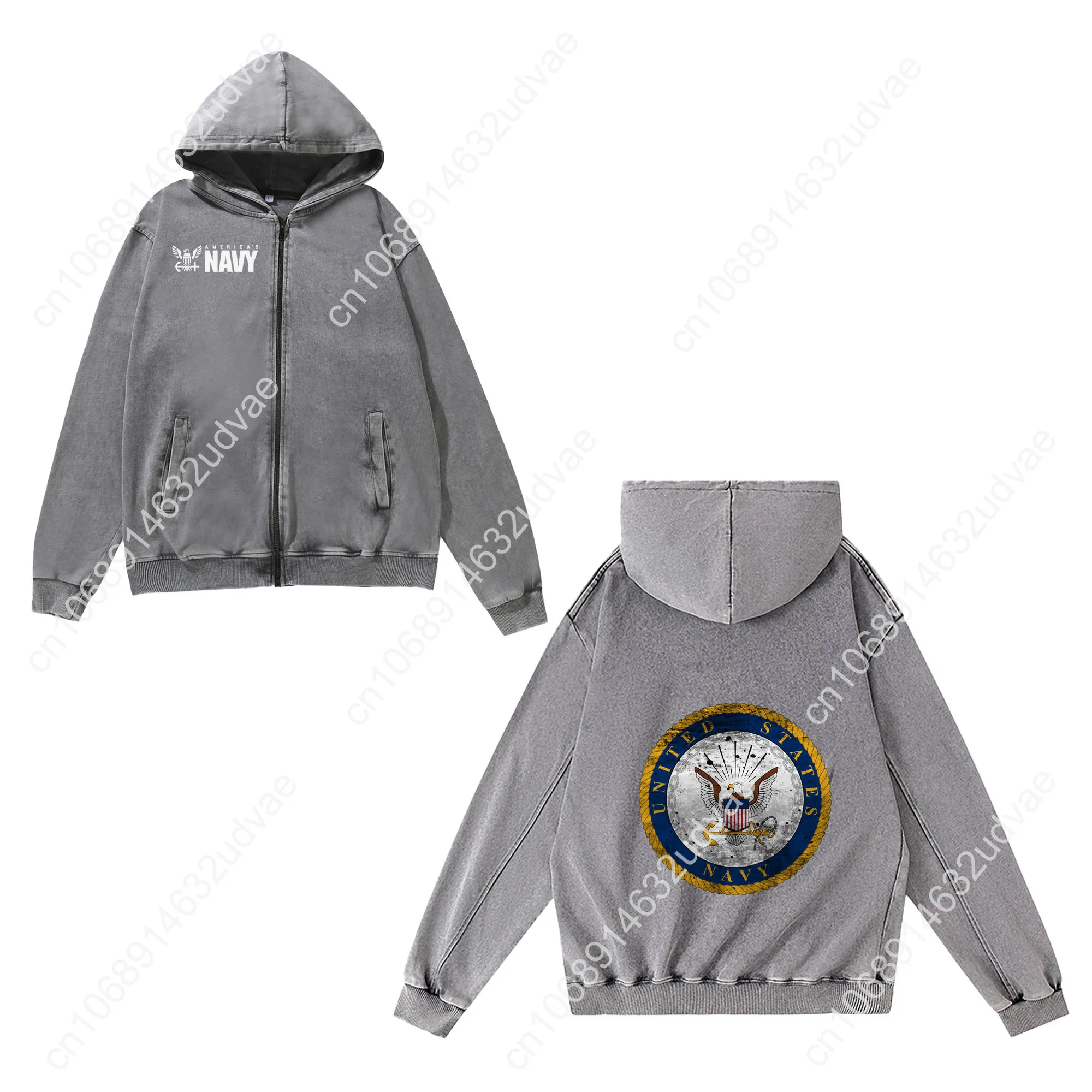 United States Navy Hoodies Retro Hooded Sweatshirt Man Woman Teenager Vintage Pullover Sweat Shirt with Pocket Customized Tops