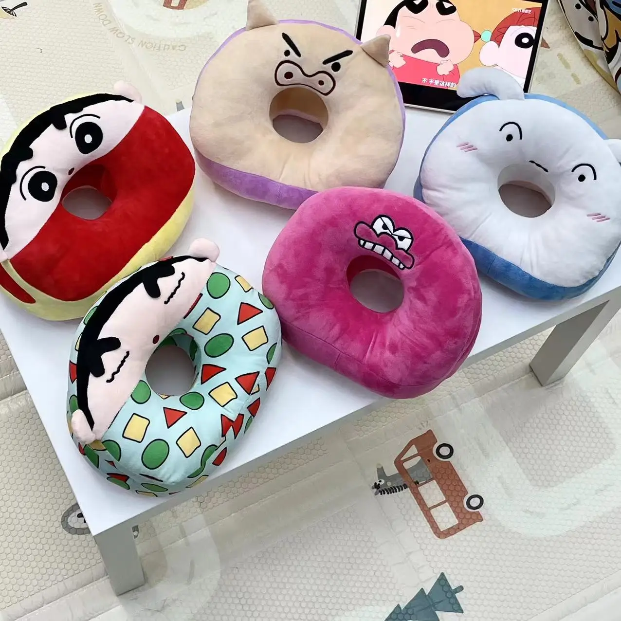 MINISO Cartoon Anime Crayon Shin Chan Series Buriburizaemon Boochan Waniyama Plush Pillow Sleeping Pillow Kid Gift