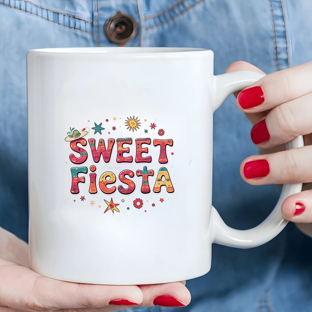 

11oz Mug + Cartoon SWEET FIESTA Christmas Cup + Kids Cold & Hot Drink Cup + Family Office Cup