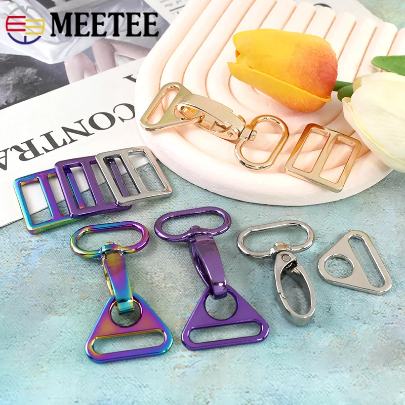 25mm Metal Bag Swivel Lobster Clasp Strap Buckles for Webbing Connector Rectangular Adjuster Ring Hook Hardware Accessories