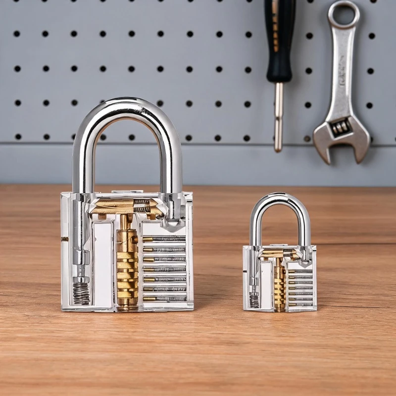 2026 New Big and Small Practice Padlock Locksmith Supplies Transparent Copper Locks Training Skill Padlocks Locksmith Tool