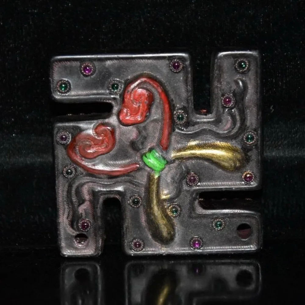 Iceberg Culture Meteorite with Gemstone Inlay, Featuring A Rich Patina and Unique Design—a Superb Collector's Item