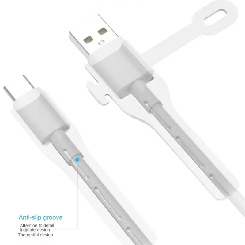 2pcs/set Data Cable Protector Cover Silicone Data Cable Winder 2 In 1 Mini Charger  Cable Protective Cover For Ip L/Type C Port