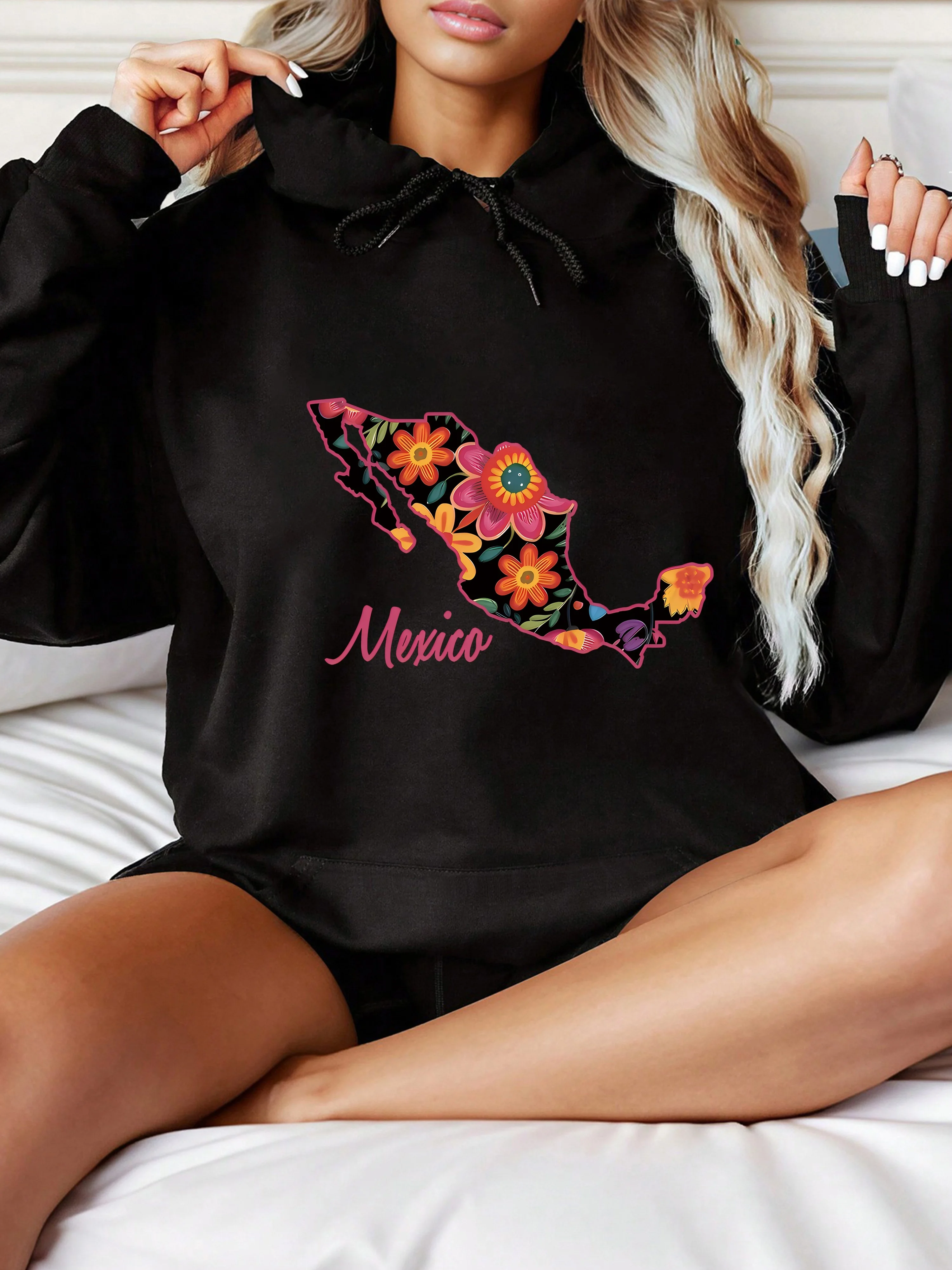 

Floral Graphic Print Autumn and Winter Cotton Hoodie for Men and Women Casual Outdoor Street Sports Training Brand Trend