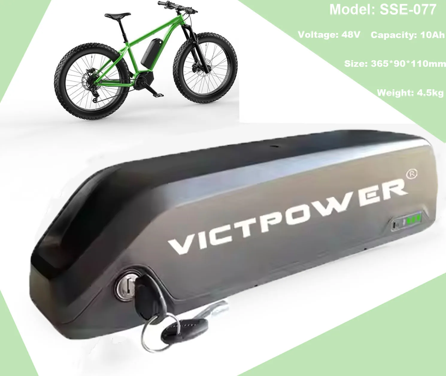 E-Power hot-sale Products  48V 10Ah Electric Bicycle Battery Pack for 200W-900W Customizable: 10Ah/12Ah/15Ah/18Ah E-bike battery