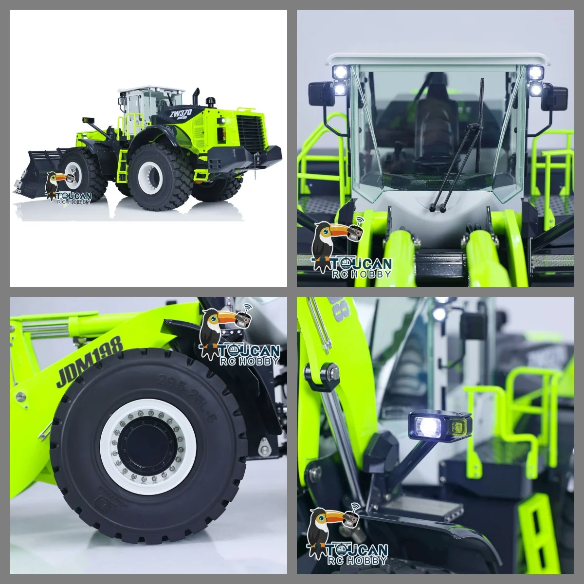 

Toys JDM-198 1/14 Metal ZW370 RC Hydraulic Loader TOUCAN RC HOBBY Controlled Construction Truck 2-Speed Transmission Car for Boy