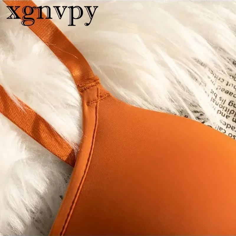 xgnvpy Seamless Bras Women's Underwear Lingerie Fashion Brassiere Candy Colors Adjustable Push-Up Bralette Comfortable Fit