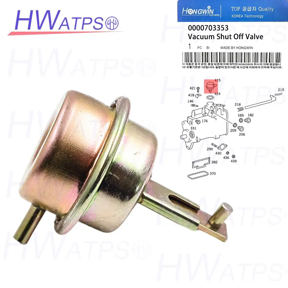 Válvula Solenoide de Apagado de la Bomba Inyectora de Combustible Diésel 0000703353 para Mercedes-Benz W124 190 W201 240D 300D
