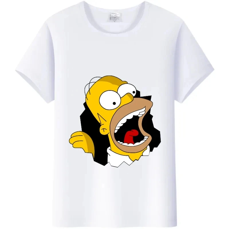 Casual The Simpsons T-shirt Women Cotton Tees Shirts Cartoon Clothing Fashion Family Blouses Streetwear White Short Sleeve Tops