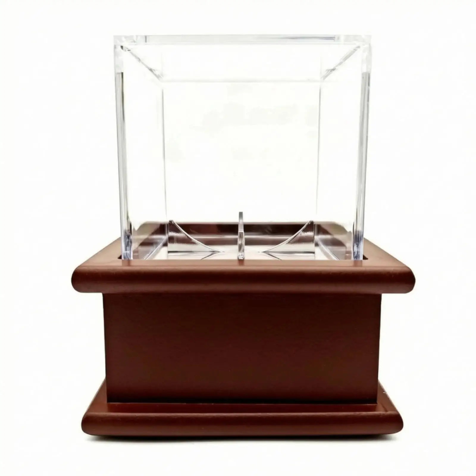 Acrylic Baseball Display Case with Wooden Base Dustproof Baseball Display Stand with Acrylic Enclosure Dust-Resistant