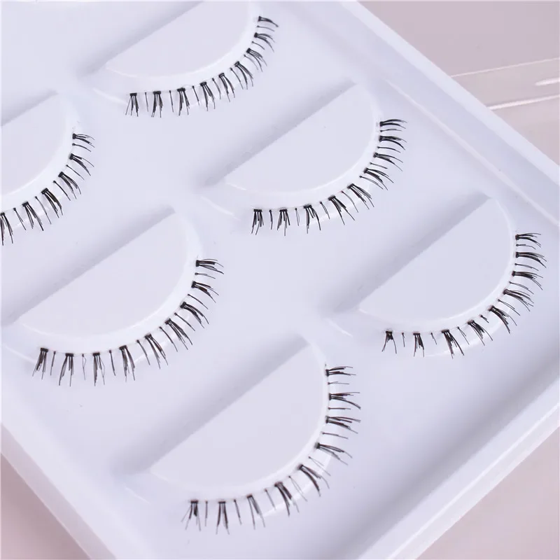 NEW 5 Pairs Under Lashes Super Soft Clear Band Bottom False Eyelash Transparent Stalk Faux Mink Mellow Lower Lashes