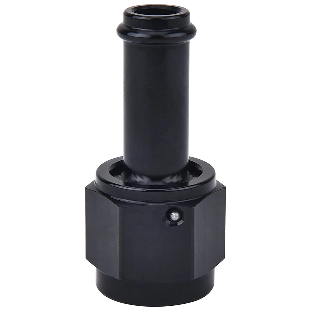 6AN Female to 3/8 Straight Swivel Fittings Aluminum Hose Barb Fuel Line Adapter Black (3/8 Inch)