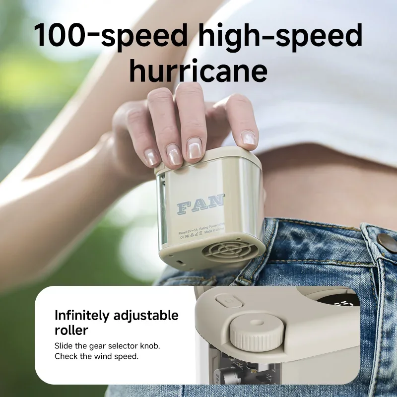 

Wearable Waist Fan Portable Clip On Fan 360 Rotation Digital Display 100 Speeds Hands Free Mini Fan For Outdoor Camping