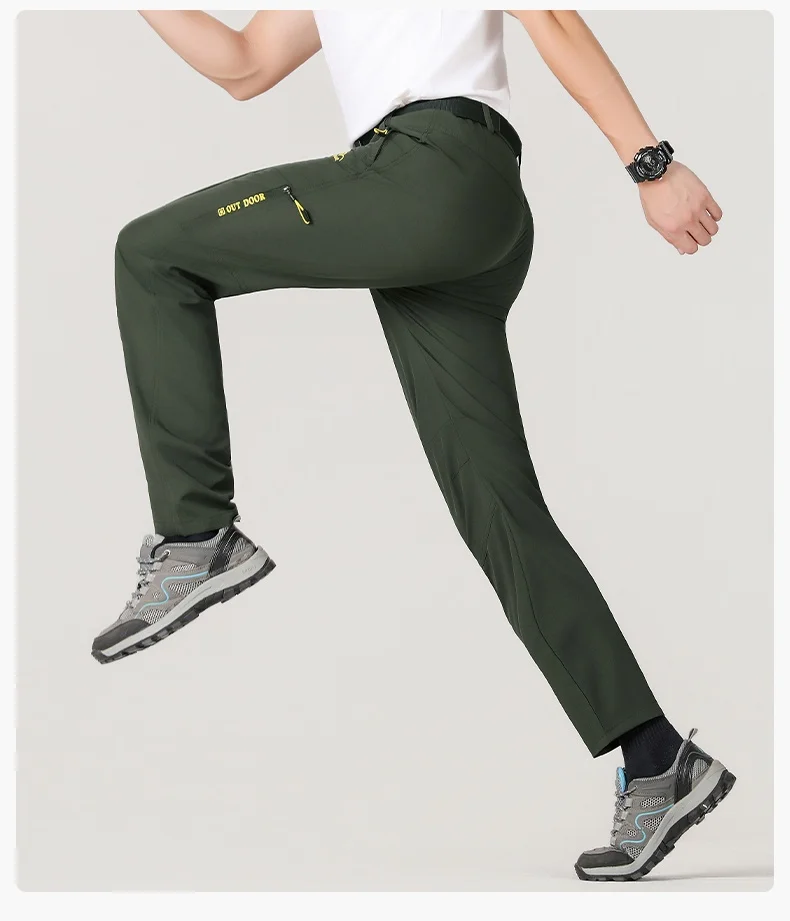 5XL Sommer Schnelltrocknende Wanderhose Herren Dehnbare Wasserdichte Taktische Hose mit Reißverschlusstaschen Leichte Angelhose – Detail 18