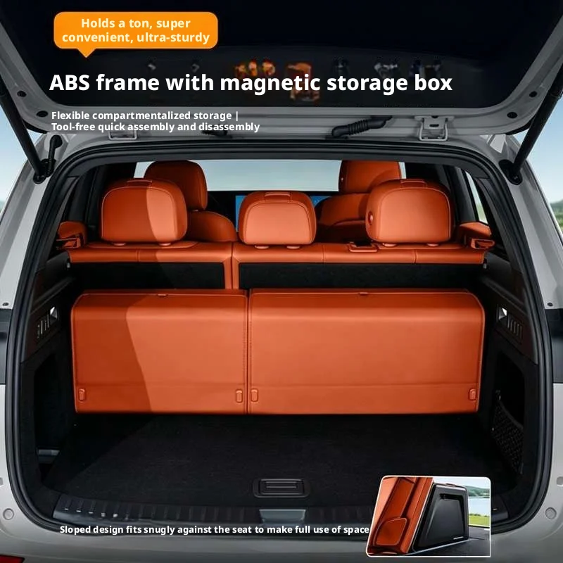 

Car Trunk Leather Storage Box, Large Capacity Leather Foldable Storage Box, Portable Multifunctional Tool Storage Box, Daily Essentials, Miscellaneous Item Storage, Suitable for Sedans, Suvs, Mpvs