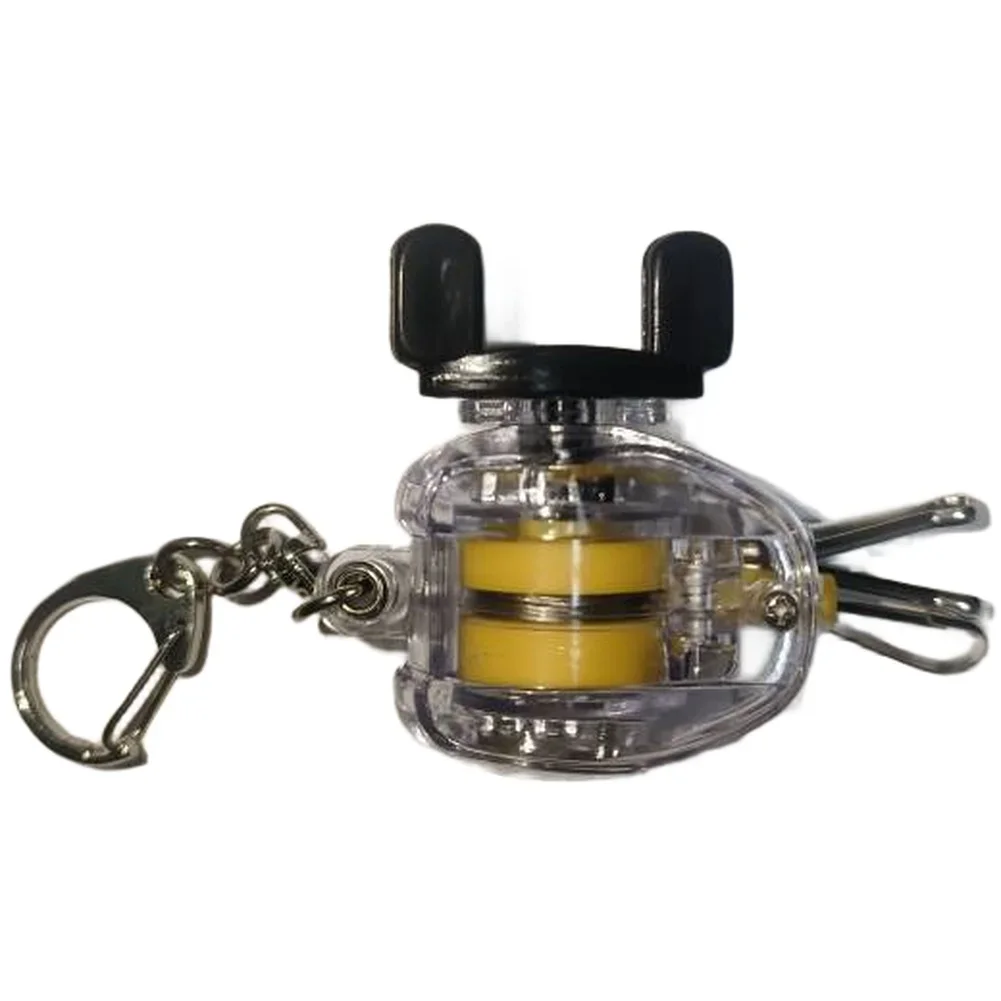 Fivela de cabo de aço retrátil estilo tambor-clipe de suspensão rápida com chaveiro de carretel de pesca com mosca/anel de alta qualidade