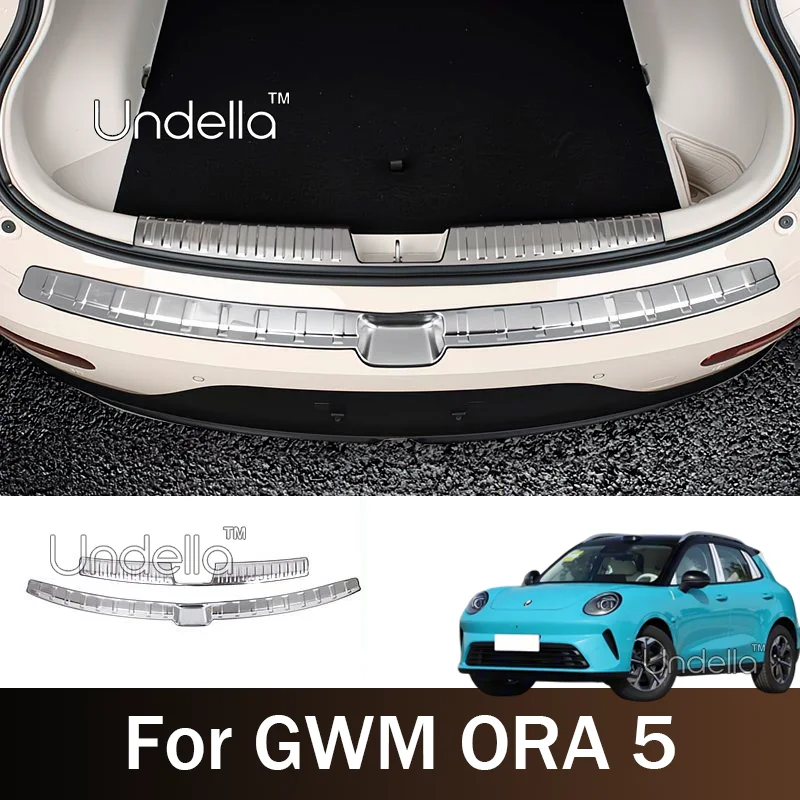For GWM ORA 5 2026 2027 Car Trunk ABS Carbon Fiber Threshold Strip Tailgate Anti Kick Sill Trunk Plate Cover Accessories