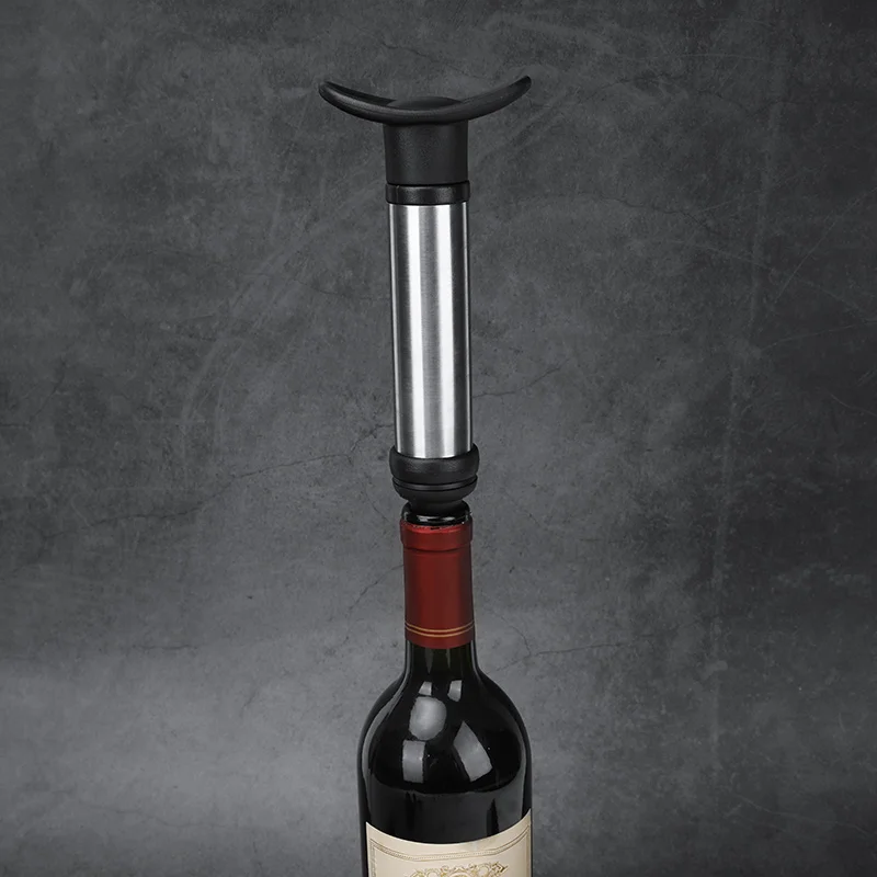 Wine Stopper with Vacuum Wine Pump Wine Preserver Aerator Rubber Black Stoppers Sealing Preserver Drinks Bottle Silicone Caps