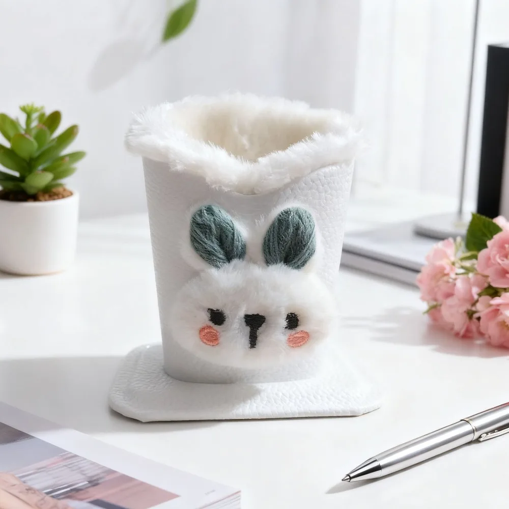 

NEW PU Leather Eyeglass Holders Lined Cartoon Glasses Box Multi-Functional Frog Panda Glasses Case Desk Organizer