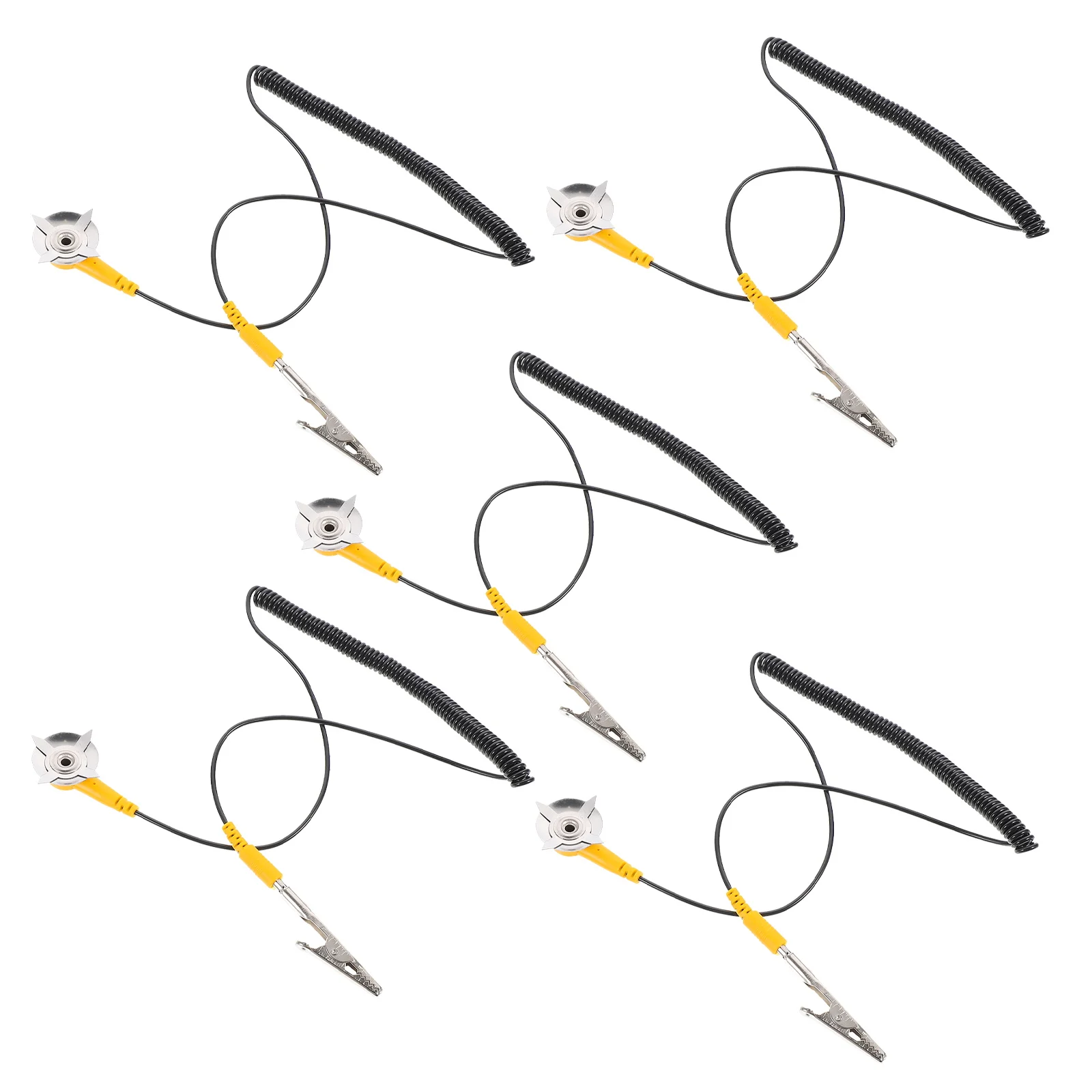 5pcs Anti Static Table Mat ESD Grounding Wire Cable Clip Wrist Black PVC Elastic Static Protection Electronic Repair