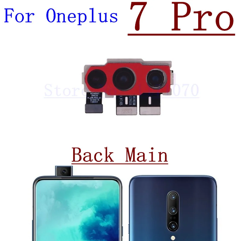 Rear Back Camera For Oneplus 7 Pro 7T Pro Assembly Module Small Facing Front Lift Camera With Shell Flex Cable Ribbon Spare Part