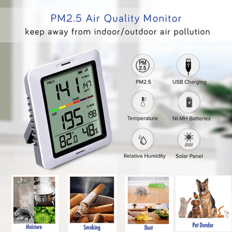 Ecowitt WH0290_C Monitor, Works with WH41 Air Quality Detector