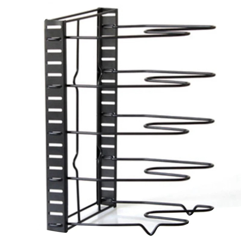 

Pan Organizer Rack For Cabinet, 5-Layer Adjustable Pot And Pan Storage Rack, Pot Organizer Rack In The Kitchen Cabinet