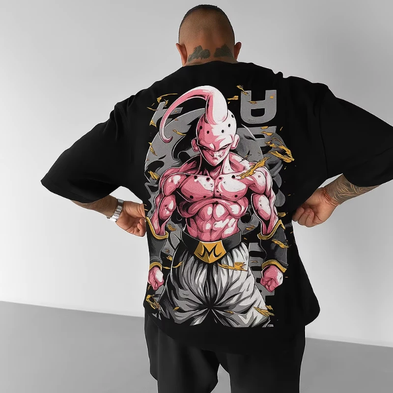

Новая мужская футболка Dragon Ball Majin Buu, летняя аниме-футболка в стиле стритвир, хлопковая, оверсайз, с коротким рукавом, с графическим принтом, повседневный топ, одежда в стиле Y2K