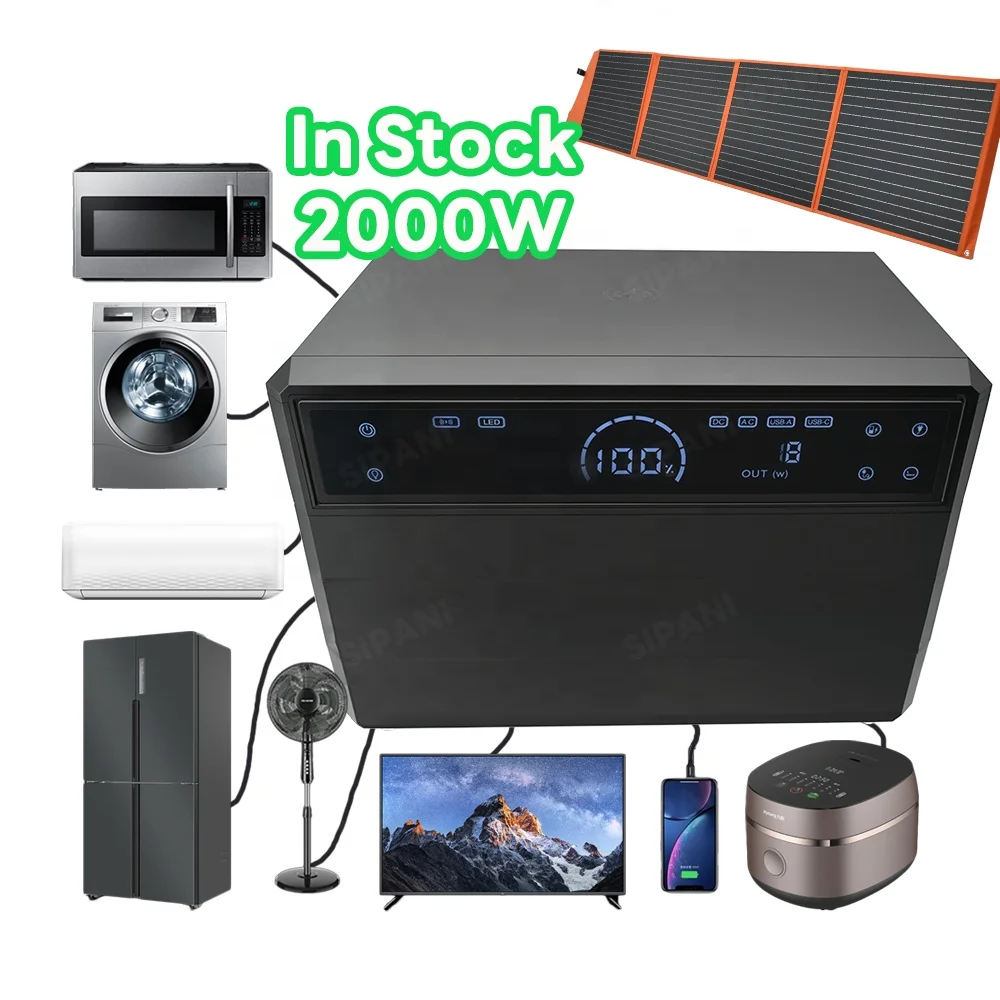 

2000W Generator Portable Silent Emergency Portable Power Station Solar Generator Energy Storage Power Supply With Solar Panel