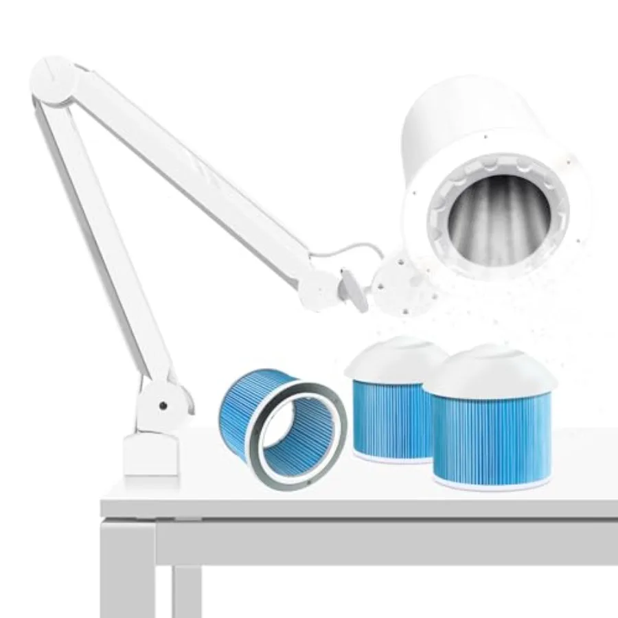 

Педикюрный вытяжной вентилятор для салона, для акриловых ногтей, 80 Вт, мощный, настольный, с креплением-зажимом и диммируемой светодиодной лампой, многоразовый