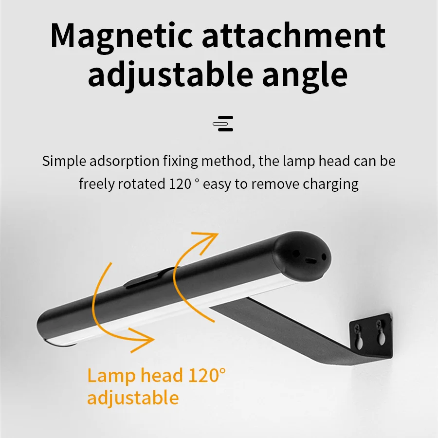 32 سنتيمتر LED الجدول مصباح المغناطيسي شنقا مصباح مكتبي قابل لإعادة الشحن 3 اللون القراءة ضوء عكس الضوء خزانة خزانة خزانة ضوء الليل #4