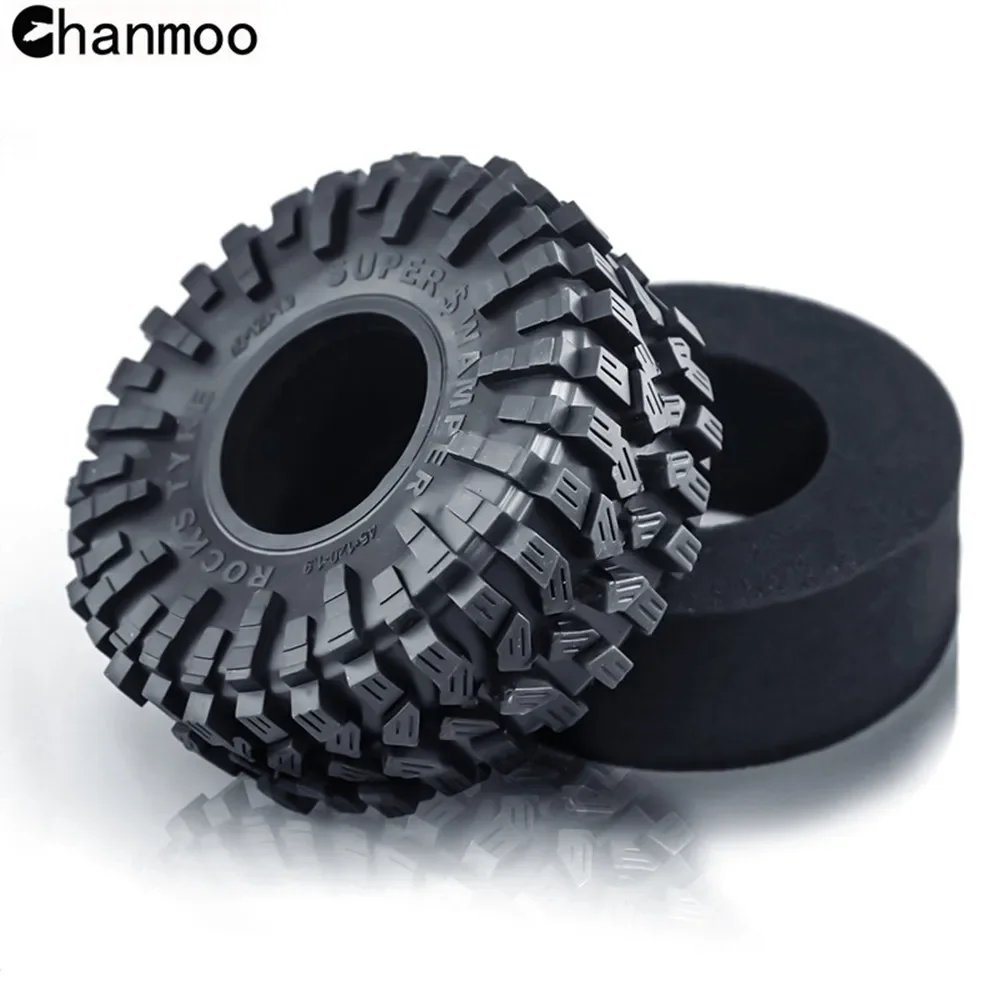 Pneus en caoutchouc de 1.9 pouces, roue à boue avec mousse pour voiture sur chenilles 1:10 RC Rock Buggy TRX4 Axial SCX10 90046 Capra, pièces