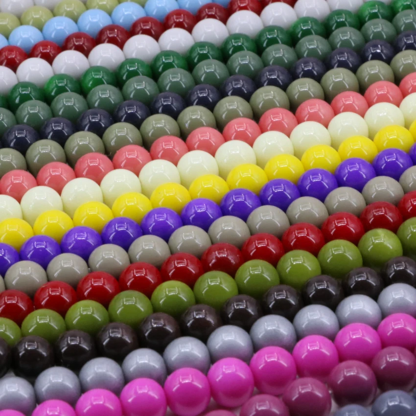 15 colors 8mm round bak paint glass loose beads fit diy necklace/bracelet for women accessories spacers jewelry 15inch B3248