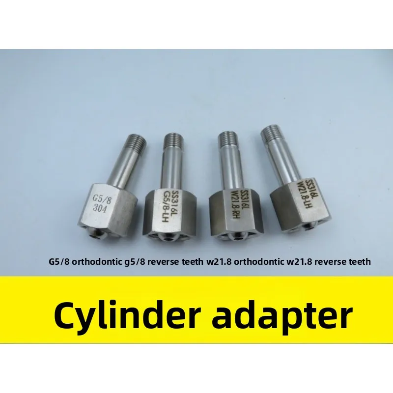G5/8 W21.8 Gas Cylinder Adapter Compatible CGA350 CGA580 CGA660 Nitrogen Hydrogen Tank Fitting